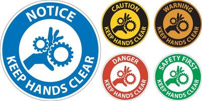 Caution Keep Hands Clear On White Background vector