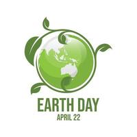 Happy Earth Day logo design vector