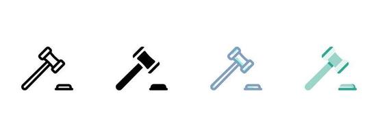 Simple vector icon on a theme hammer of justice