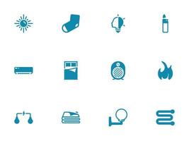 Simple vector icon on a theme sources of heat and light