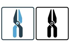 Pliers icon illustration. icon related to tool. Solid icon style. Simple vector design editable