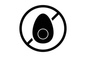 Egg free icon. icon related to food allergen. Solid icon style. Simple vector design editable