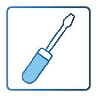 Screwdriver icon illustration. icon related to tool. Two tone icon style, lineal color. Simple vector design editable