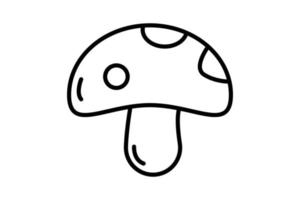 Mushroom icon illustration. icon related to food. outline icon style. Simple vector design editable