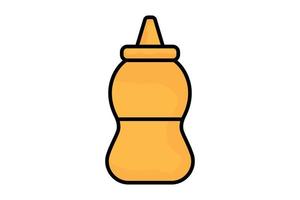 Mustard icon illustration. icon related to cooking spices. Two tone icon style, lineal color. Simple vector design editable