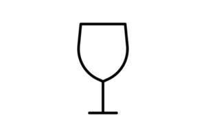 Wine glass icon illustration. icon related to drink. Outline icon style. Simple vector design editable