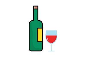 Cocktail and beverage icon illustration. icon related to alcohol. Two tone icon style, lineal color. Simple vector design editable