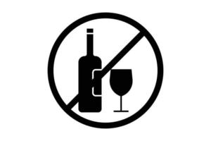 Alcohol free icon. icon related to food allergen. Solid icon style. Simple vector design editable