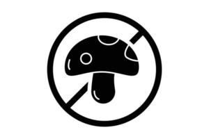 Mushroom free icon. icon related to food allergen. Solid icon style. Simple vector design editable