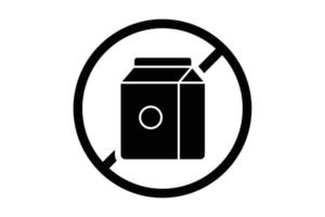 Dairy free icon. icon related to food allergen. Solid icon style. Simple vector design editable