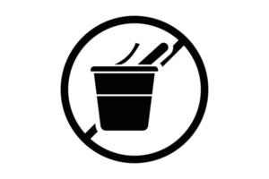 Yogurt free icon. icon related to food allergen. Solid icon style. Simple vector design editable