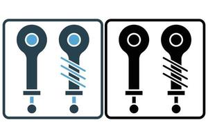 Shock absorbers icon illustration. icon related to car service, car repair. Solid icon style. Simple vector design editable