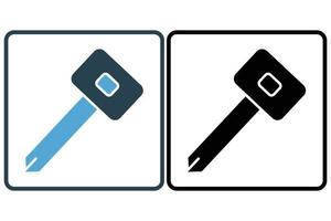 Car key icon illustration. icon related to car service, car repair. Solid icon style. Simple vector design editable