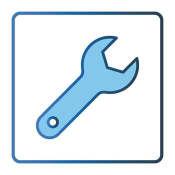 Wrench icon illustration. icon related to tool. Two tone icon style, lineal color. Simple vector design editable