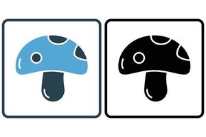 Mushroom icon illustration. icon related to food. Solid icon style. Simple vector design editable