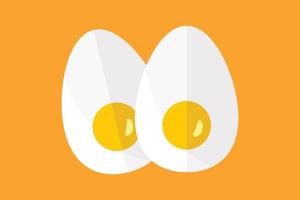 Boiled egg icon illustration. icon related to food. Flat icon style. Simple vector design editable