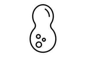 Peanut icon illustration. icon related to nuts. outline icon style. Simple vector design editable