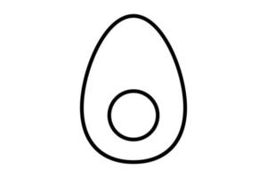 Boiled egg icon illustration. icon related to food. outline icon style. Simple vector design editable