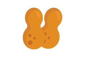 Peanut icon illustration. icon related to nuts. Flat icon style. Simple vector design editable