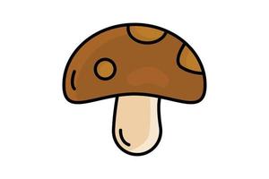 Mushroom icon illustration. icon related to food. Two tone icon style, lineal color. Simple vector design editable