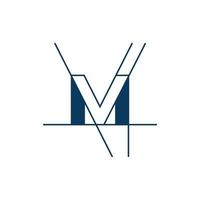 Letter m monogram architect line simple logo vector