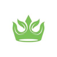 Crown leaf nature fresh simple logo design vector