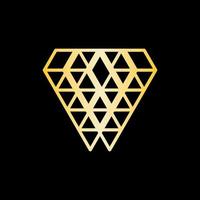 Diamond gold luxury geometric line design vector