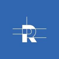 Letter r monogram architect geometric design vector