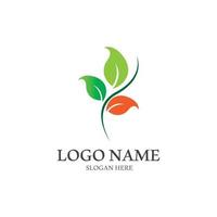 Tree leaf vector logo design, eco friendly concept