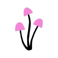 space mushrooms in flat style. hand drawn vector illustration