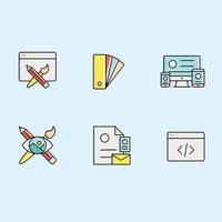 Multiple icons for product design and development vector