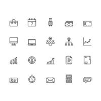 Business icon set. Business outline icon set. Vector illustration.