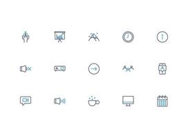 Meeting icons. Meeting outline icon set. Vector illustration.