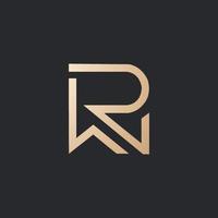 Luxury and modern WR letter logo design vector