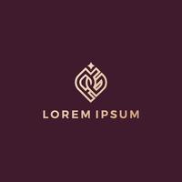 Luxury and creative Q and P letters logo design vector