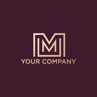 Luxury and modern M logo design vector