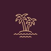 Luxury and modern island flat line logo design vector