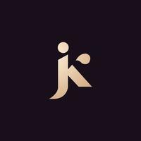 lujo y moderno jk logo diseño vector
