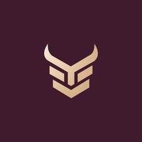 Luxury and modern Y bull head logo design vector