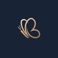 Luxury and modern cute butterfly logo design vector