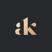 Luxury and modern AK letter logo design vector