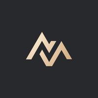 Luxury and modern MV letter logo design vector