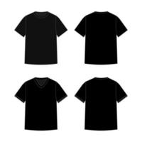 Set of Outlined Black Tshirt Template vector