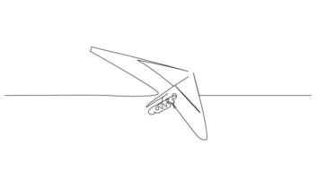 Continuous line art Hang gliding for vector illustration