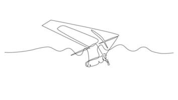 Continuous line art Hang gliding for vector illustration