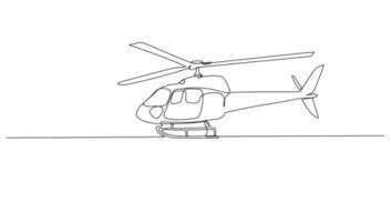 Continuous Line Art Air Transport Helicopter vector