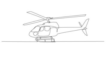 Continuous Line Art Air Transport Helicopter vector