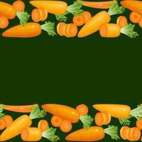 Carrot seamless pattern with slices. Fresh vegetables. Strip. Vector illustration.