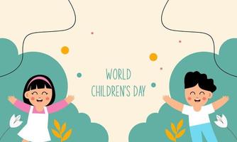 Flat world children's day background vector