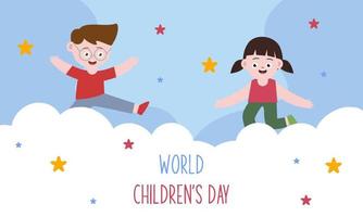 Flat world children's day background vector